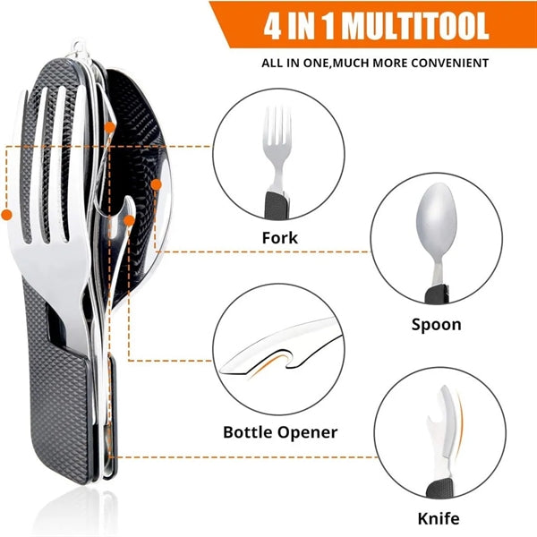 Multi-Function Camping Utensil Flatware Knife Set