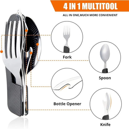 Multi-Function Camping Utensil Flatware Knife Set