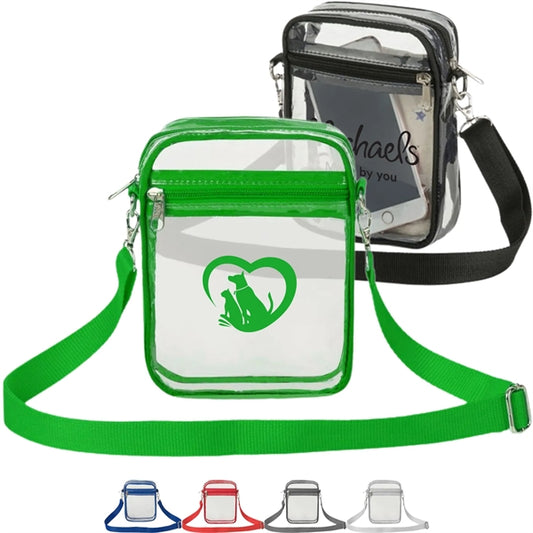 Crossbody Purse Clear Stadium Bag with Adjustable Strap