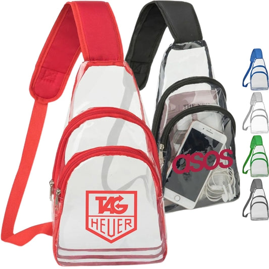 Sling Travel Clear Bag PVC Transparent Crossbody Backpack