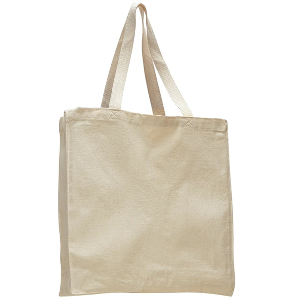 12 Oz. Cotton Canvas Shopper Tote Bag With Gusset