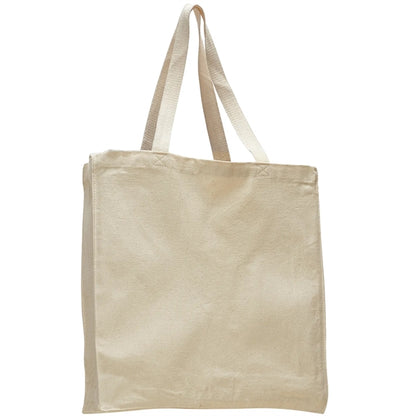 12 Oz. Cotton Canvas Shopper Tote Bag With Gusset