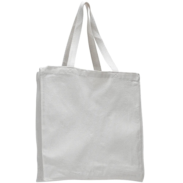 12 Oz. Cotton Canvas Shopper Tote Bag With Gusset