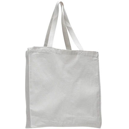 12 Oz. Cotton Canvas Shopper Tote Bag With Gusset