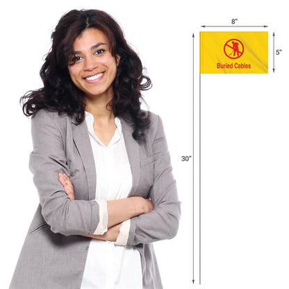 1-Color 5 x 8" Custom Marking Flag with 30" Wire Staff