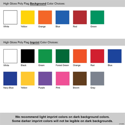 1-Color 4" x 5" Custom High Gloss PE Marking Flag