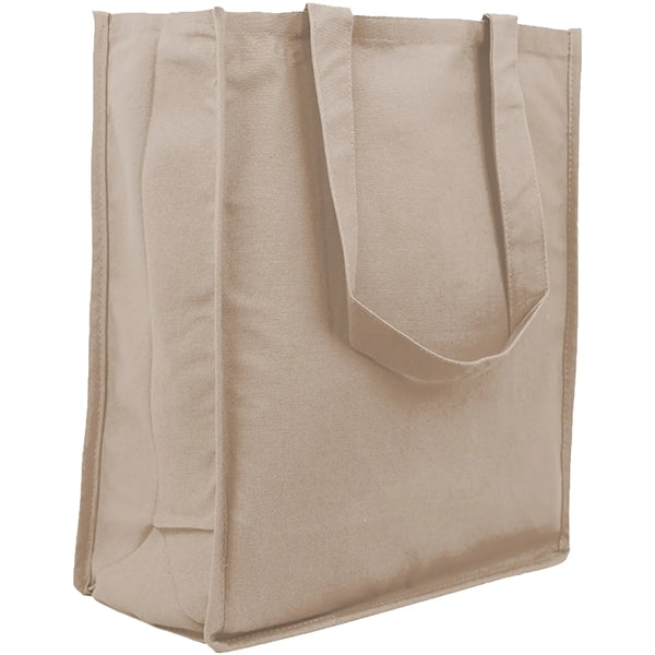 12 Oz. Cotton Canvas Jumbo Shopper Tote Bag With Gusset