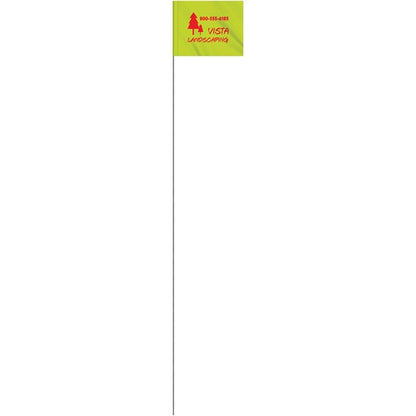 1-Color 4 x 5" Custom Marking Flag with 30" Wire Staff