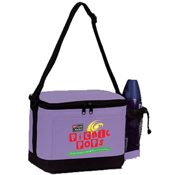 600D Insulated 6 Pack Cooler Bag w/ Mesh Pocket 9"x 6.5"x 6"