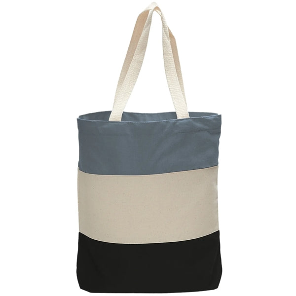 12 Oz. Canvas Tri-Color Promotional Tote Bag