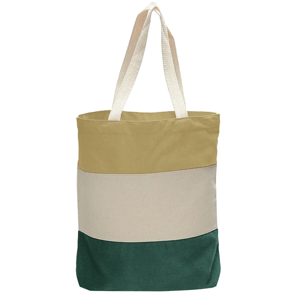 12 Oz. Canvas Tri-Color Promotional Tote Bag