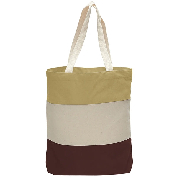12 Oz. Canvas Tri-Color Promotional Tote Bag