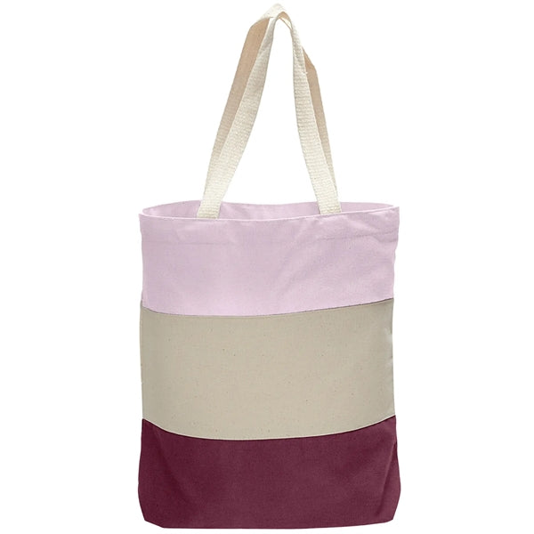 12 Oz. Canvas Tri-Color Promotional Tote Bag