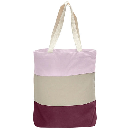12 Oz. Canvas Tri-Color Promotional Tote Bag