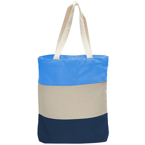 12 Oz. Canvas Tri-Color Promotional Tote Bag