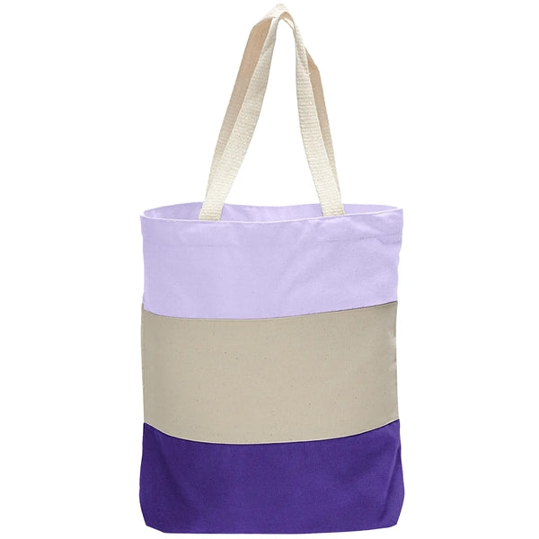 12 Oz. Canvas Tri-Color Promotional Tote Bag