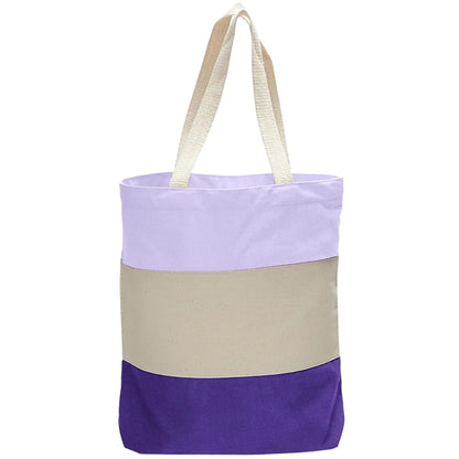 12 Oz. Canvas Tri-Color Promotional Tote Bag