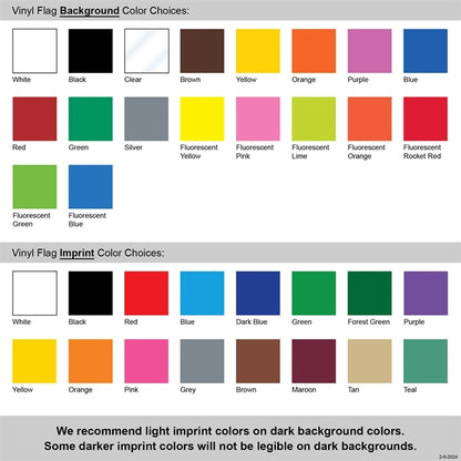 1-Color 4 x 5" Custom Marking Flag with 24" Wire Staff