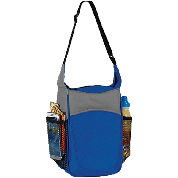 Two-Tone Insulated Lunch Cooler Bag w/ Pockets (7"x10.5"x5")