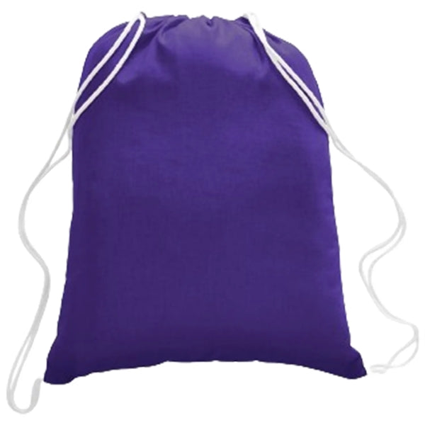 100% Cotton Canvas Budget-Friendly Drawstring Backpack