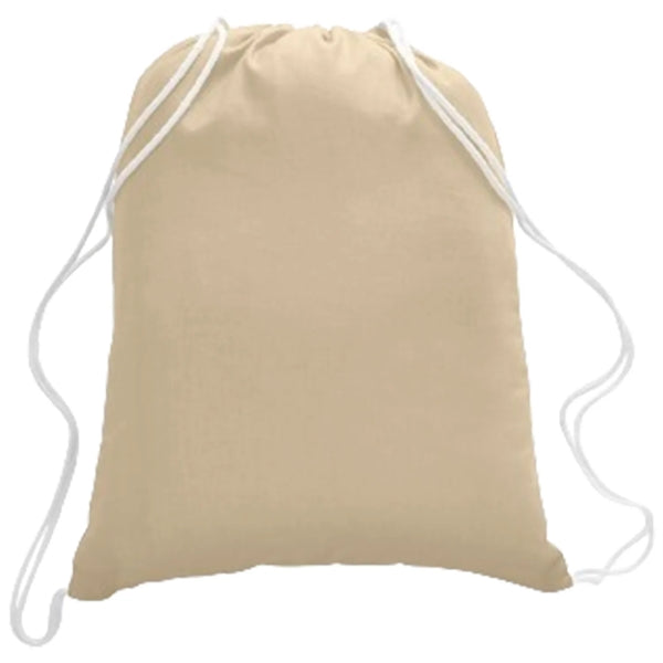 100% Cotton Canvas Eco-Friendly Large Drawstring Backpack