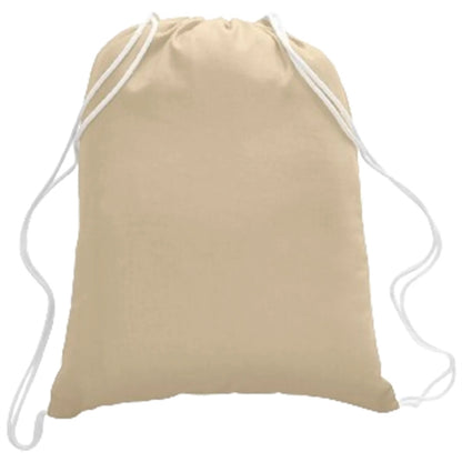 100% Cotton Canvas Eco-Friendly Large Drawstring Backpack