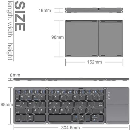 Foldable Bluetooth Keyboard with Touchpad