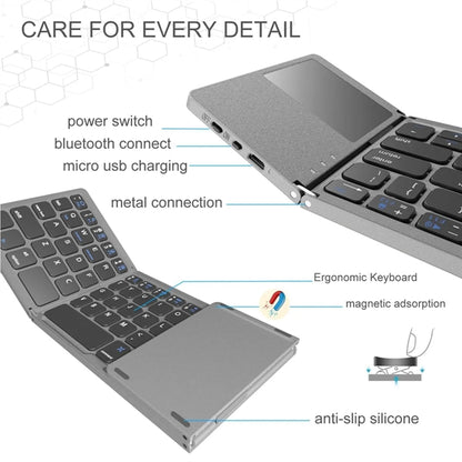 Foldable Bluetooth Keyboard with Touchpad