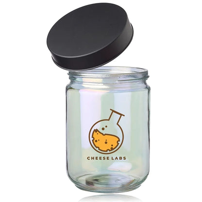Luminous 33 oz Iridescent Glass Storage Jar