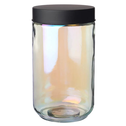 Luminous 50 oz Iridescent Glass Storage Jars