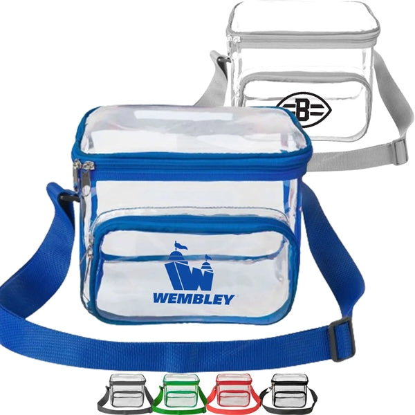 Clear Lunch Bag with Shoulder Strap (9"x8"x6")