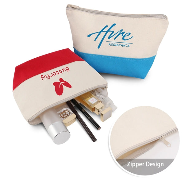 TWO-TONE CANVAS COSMETIC BAG