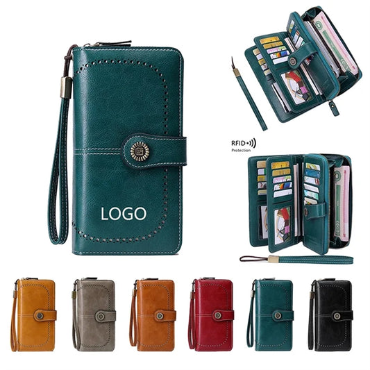 Women's Wallet Leather Trifold Card Holder