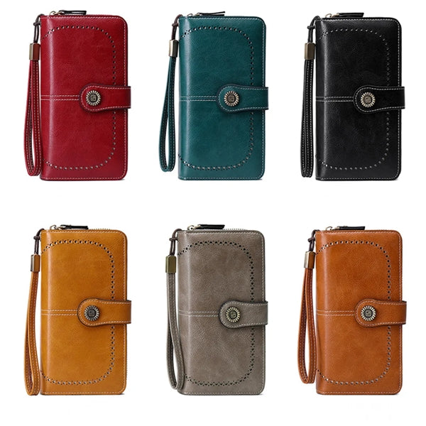 Women's Wallet Leather Trifold Card Holder
