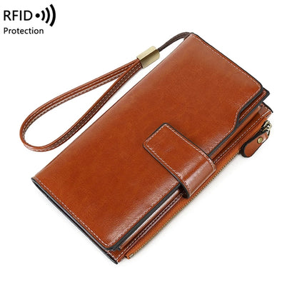 Women's RFID Blocking Leather Clutch Wallet