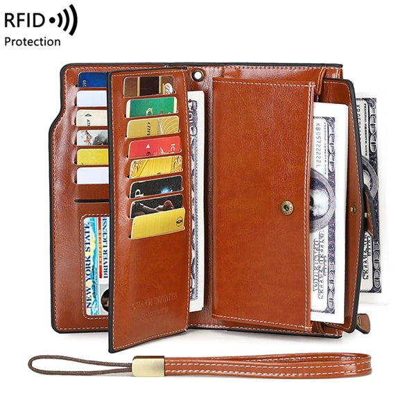 Women's RFID Blocking Leather Clutch Wallet