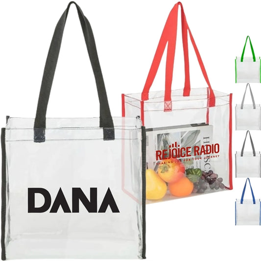 PVC Transparent Stadium Approved Clear Tote Bag (12"X12"X6")