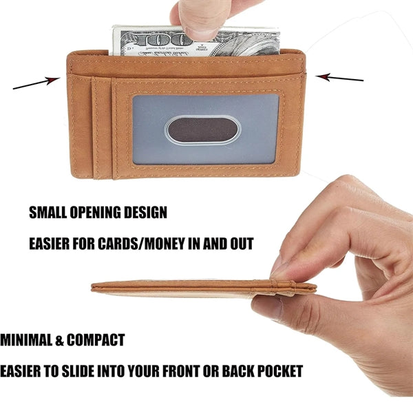 Slim Leather Rfid Front Pocket Wallet