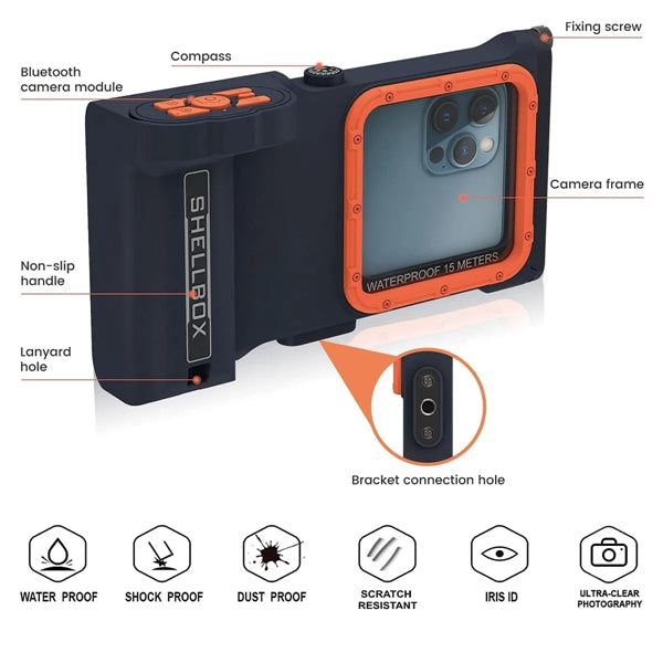 Bluetooth Remote Control Diving Phone Protective Case