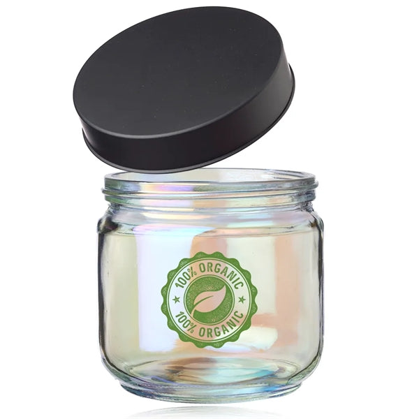 Luminous 23 oz. Iridescent Glass Storage Jar
