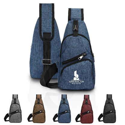 POLYESTER SLING BAG BACKPACK ( 6.5" x 12.5" x 2.5" )