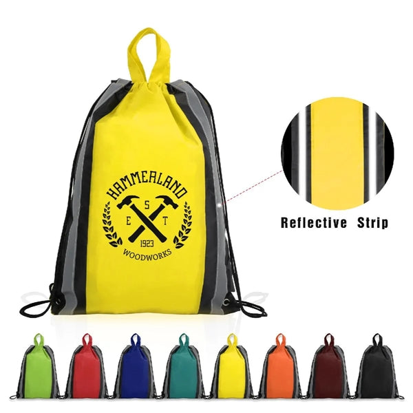 REFLECTIVE SAFETY DRAWSTRING BACKPACK