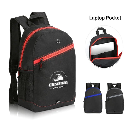 SIMPLE SCHOOL BACKPACK W/ COLOR ZIPPER STRIPE