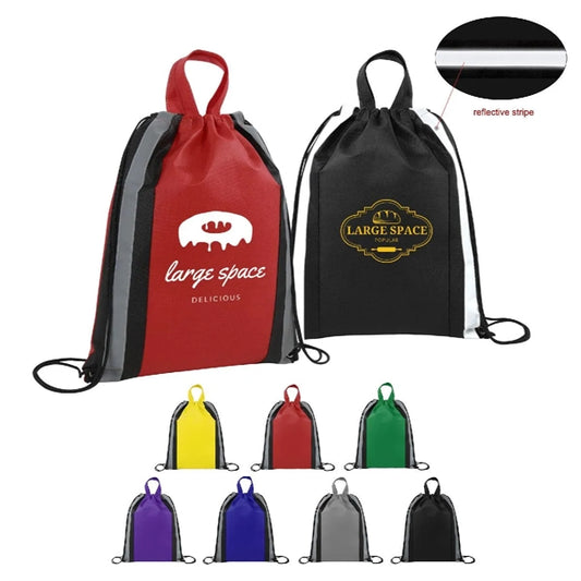 SMALL REFLECTIVE DRAWSTRING BAG ( 13" x 16" )