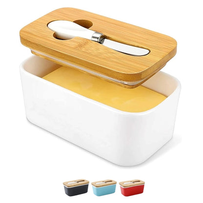 Butter Dish With Bamboo Lid