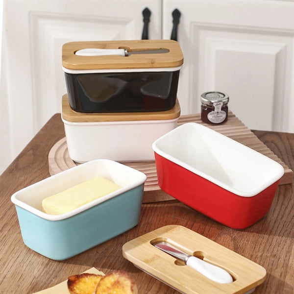 Butter Dish With Bamboo Lid