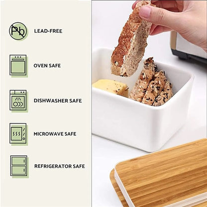 Butter Dish With Bamboo Lid