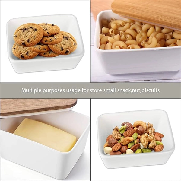 Butter Dish With Bamboo Lid