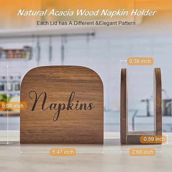 Acacia Wooden Napkin Holders Kitchen Dining Room Table