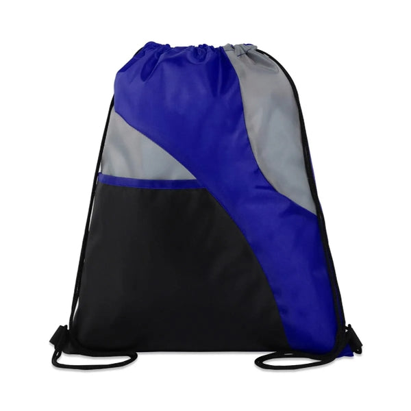 TRI-COLOR DRAWSTRING SPORT PACK BAG ( 14" x 16.5" )